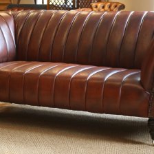 Fluted Leather Chesterfield